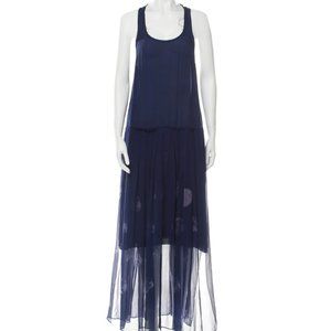 RAQUEL ALLEGRA Blue Silk Maxi Dress XS